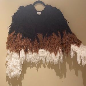 Tri-Color Shag Sweater